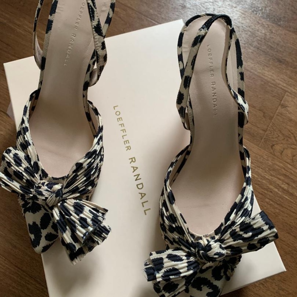 Loeffler Randall | Sylvana Pleated Knot Slingback Pump Leopard